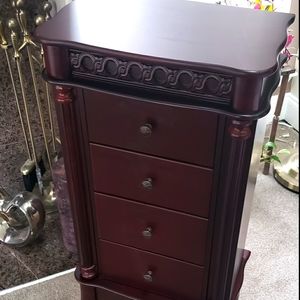 Cherry Wood Jewelry Armoire